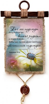 Бог же надежды да исполнит вас всякой радости и мира в вере, дабы вы, силою Духа Святого, обогатились надеждою. Рим.15:13