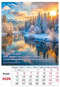 Календарь настенный перекидной на пружине «Природа. Пейзажи» на 2026 год